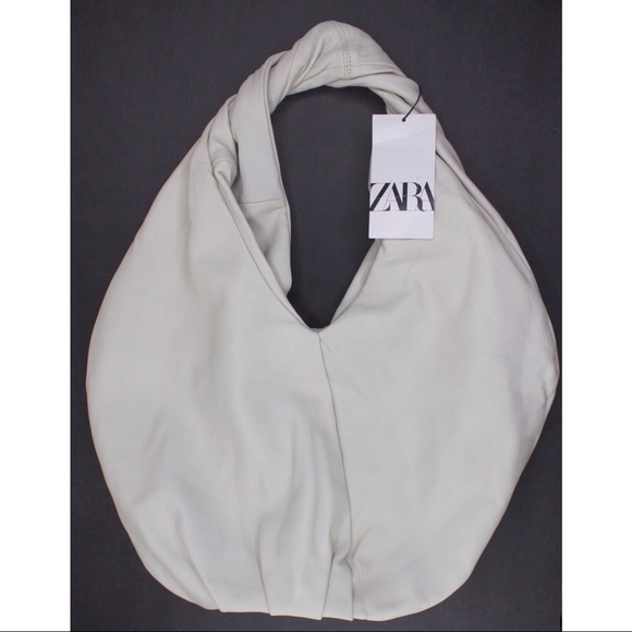 Zara Soft Leather Oval Twisted Shopper Bag NWT - Picture 6 of 10